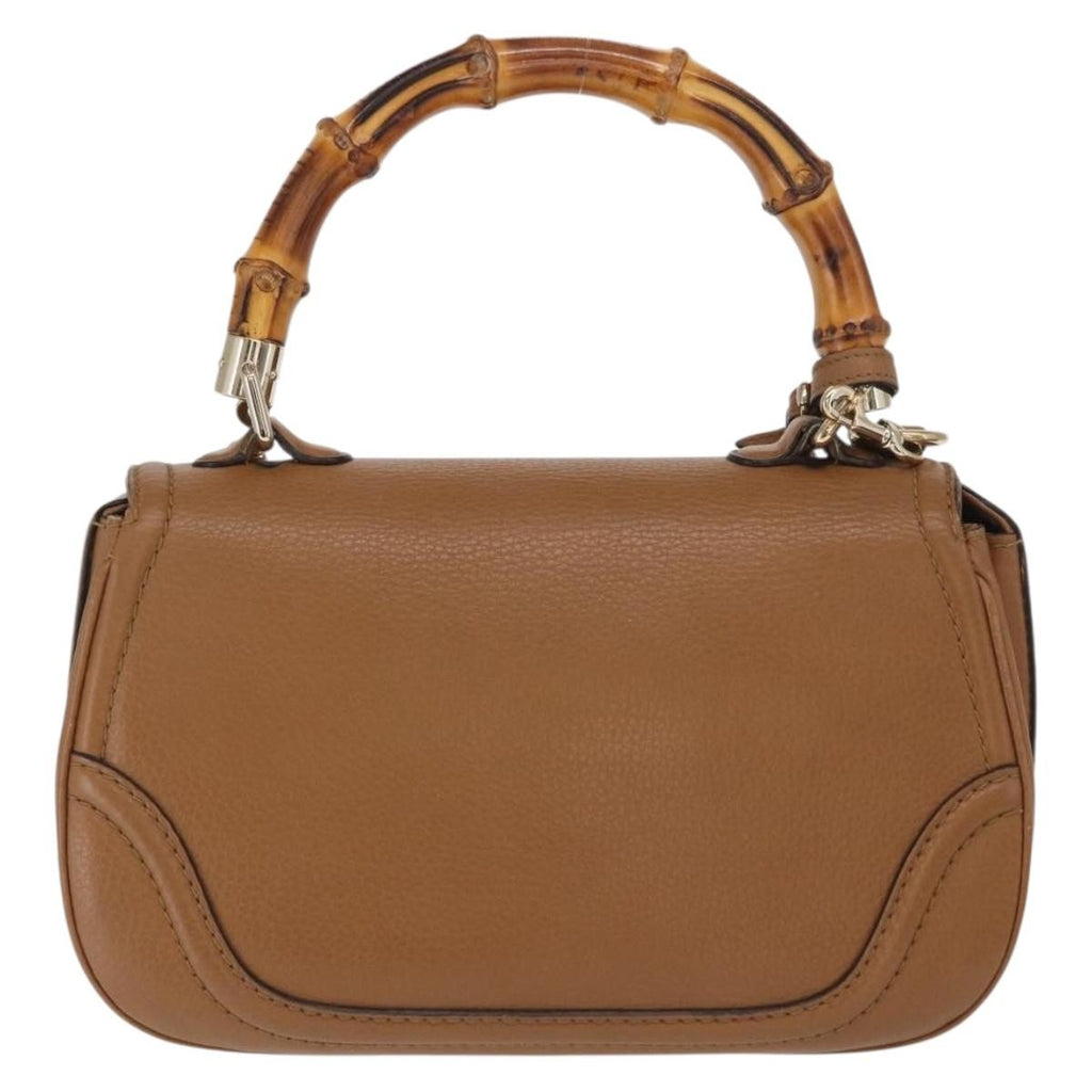 Gucci New Bamboo 1921 Top Handle Bag Leather Brown Leather Handbag (Authentic  )