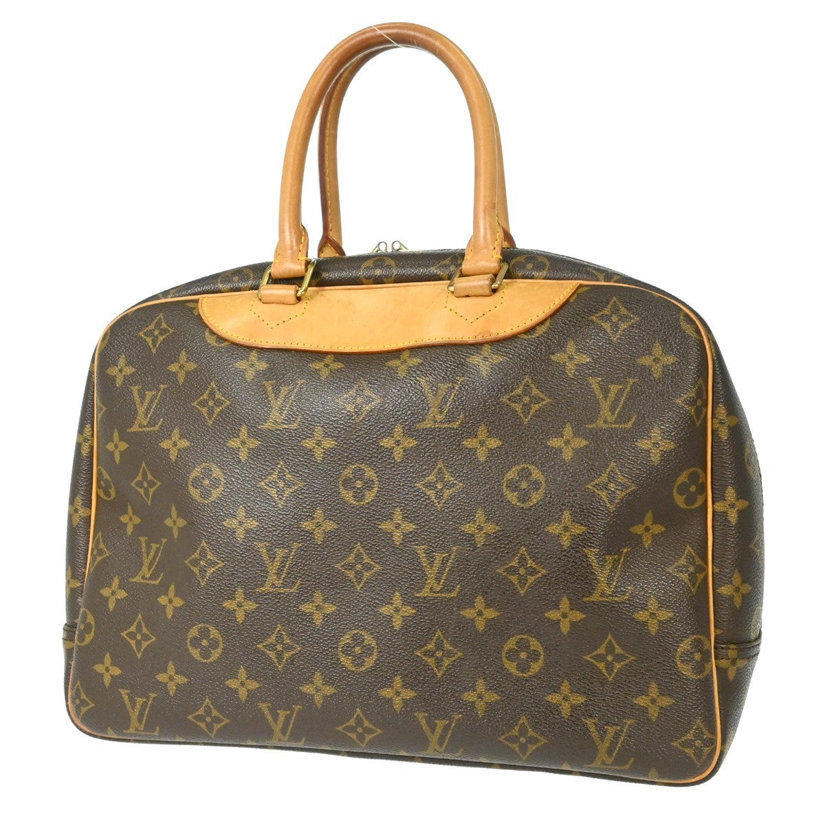Louis Vuitton Deauville Handbag Monogram Canvas Brown Canvas Handbag ( )
