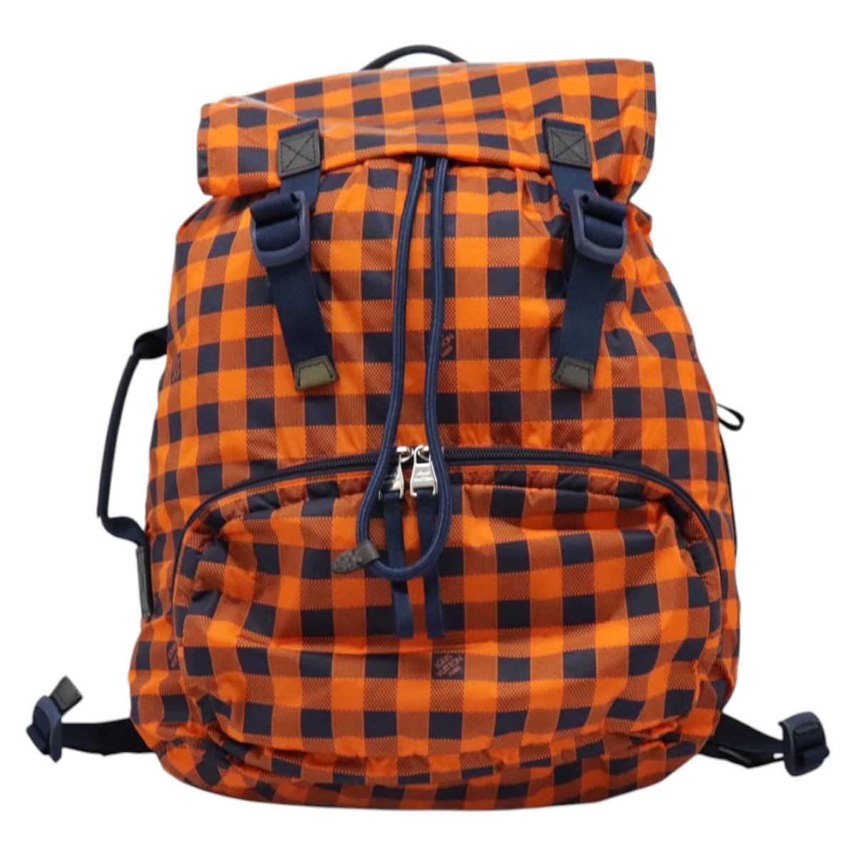 Louis Vuitton Aventure Backpack Damier Nylon Orange Nylon Backpack Bag (Authentic  )