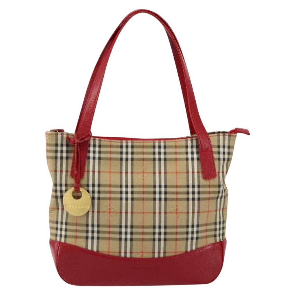 Burberry Nova Check Handbag Nova Check Canvas Beige Canvas Handbag (Authentic  )