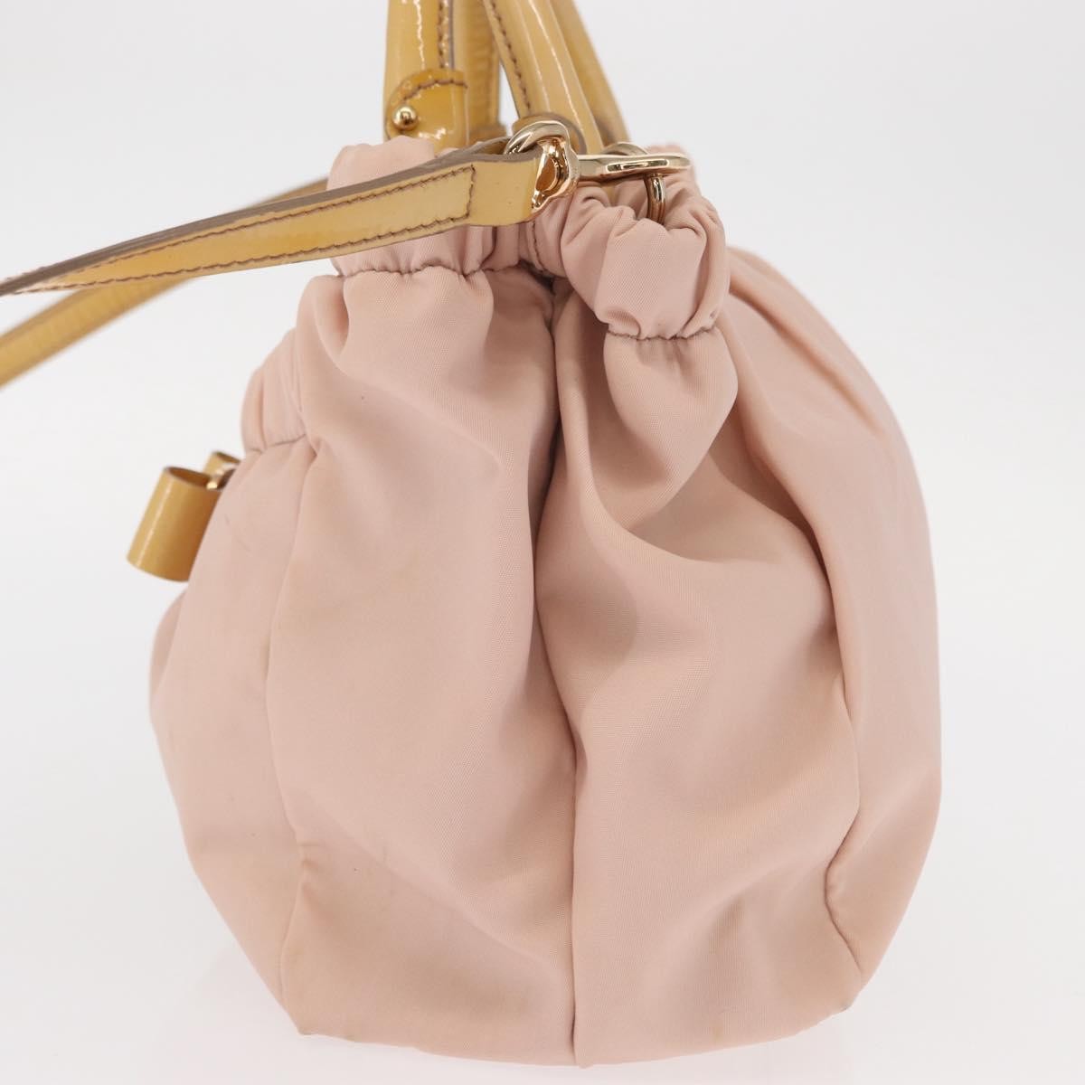 Salvatore Ferragamo Vala Handbag Nylon Pink Nylon Handbag (Authentic  )