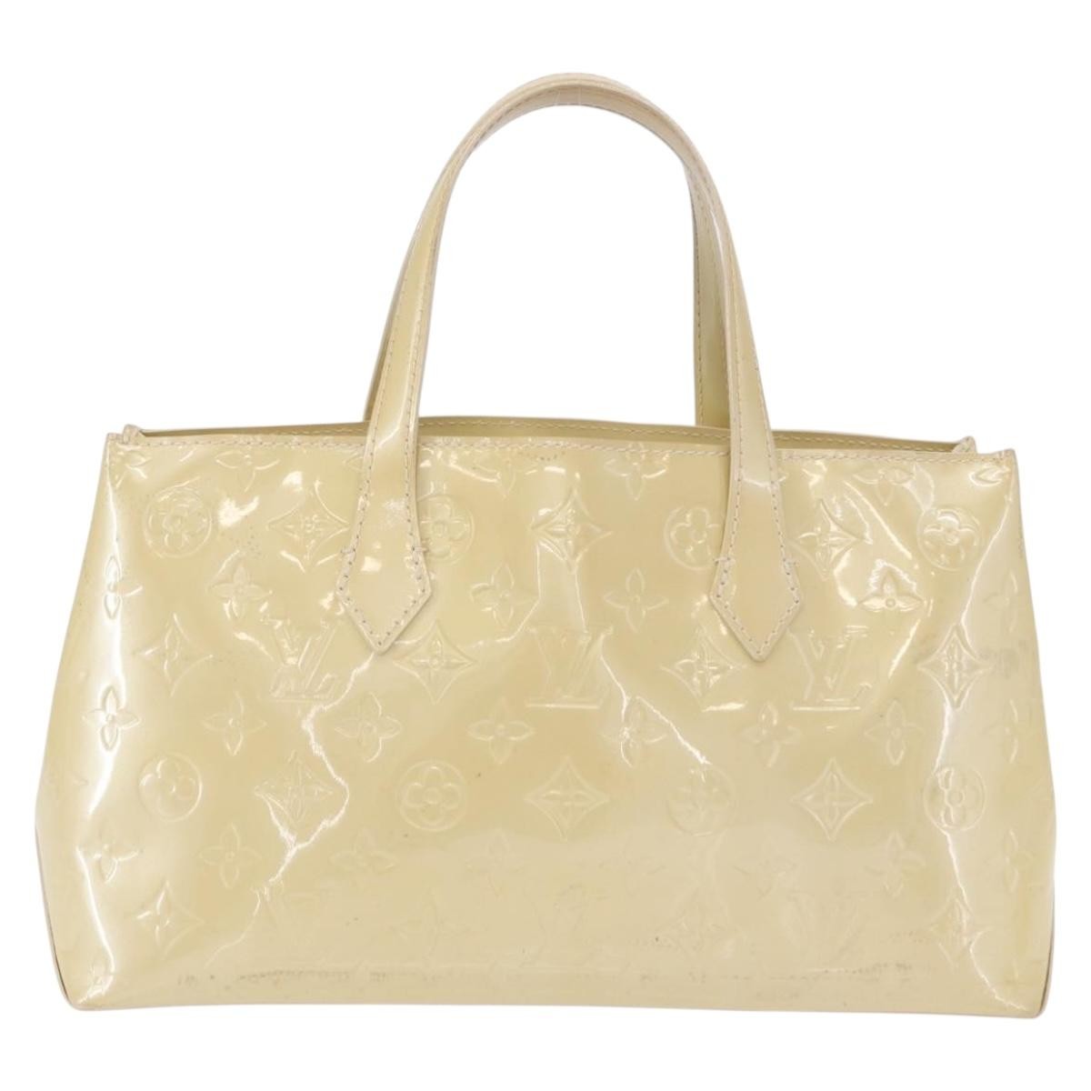 Louis Vuitton Wilshire Handbag Monogram Vernis Beige Patent_Leather Handbag (Authentic  )