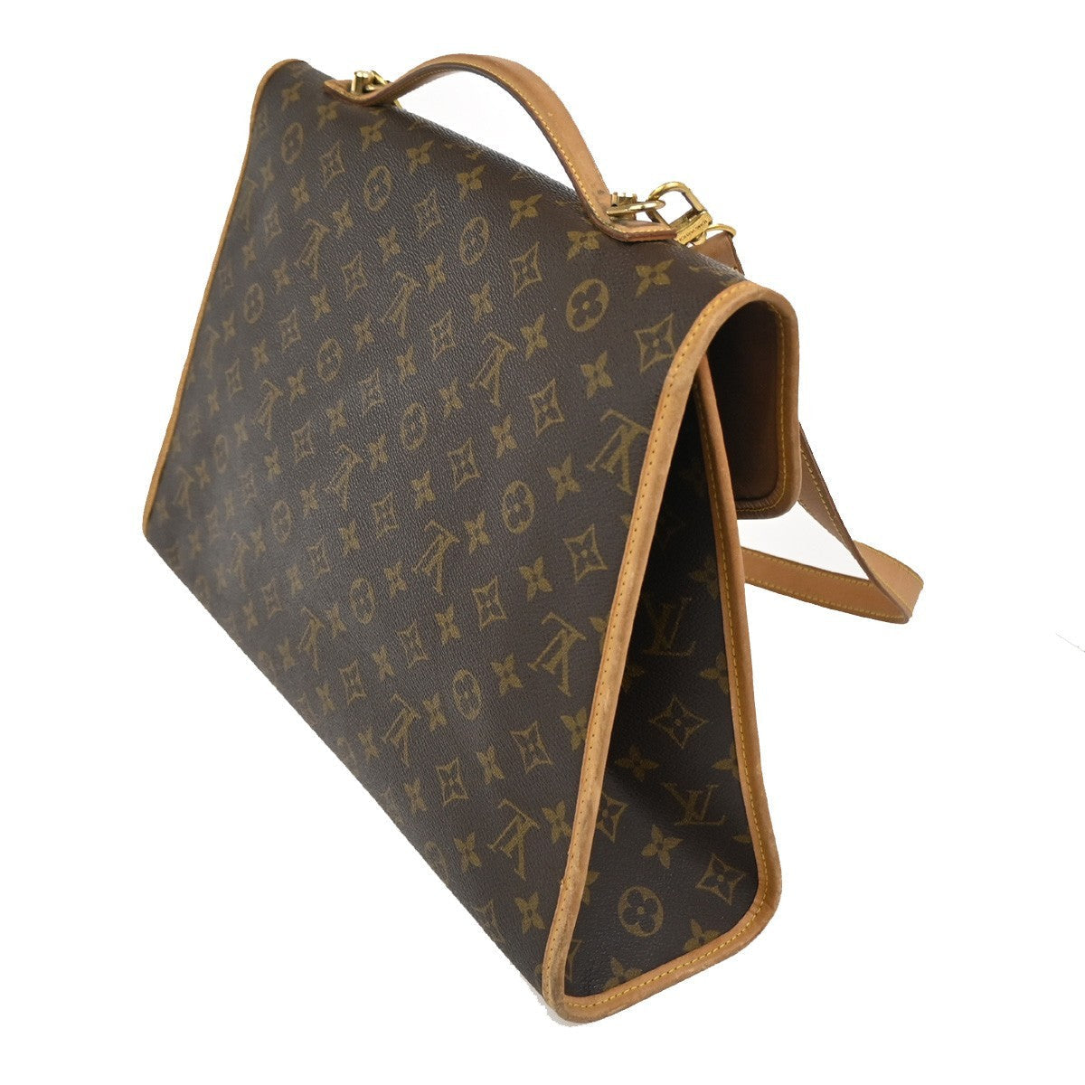 Louis Vuitton Beverly Briefcase Monogram Canvas Brown Canvas Briefcase Bag (Authentic  )