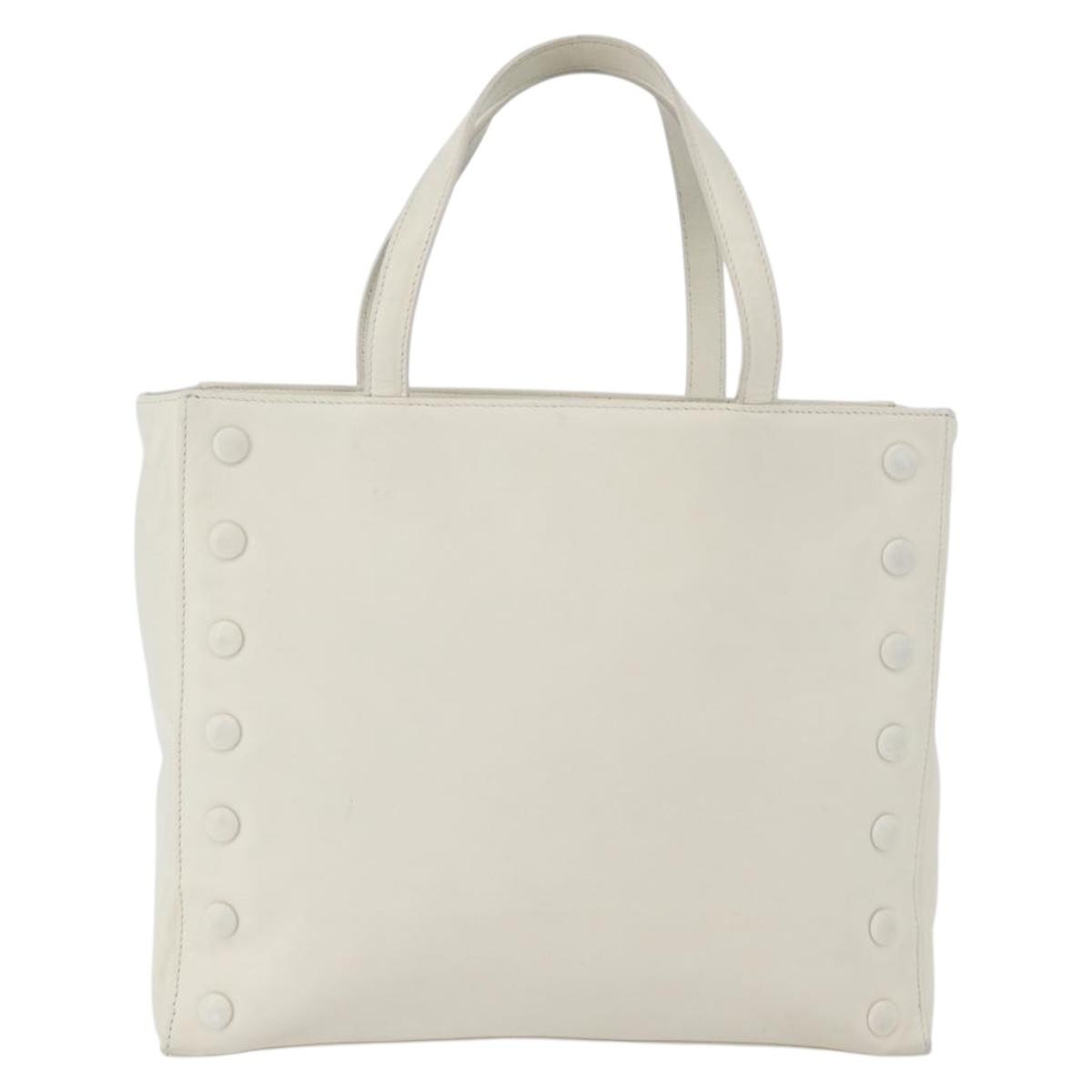 Celine Handbag Leather White Leather Handbag (Authentic  )