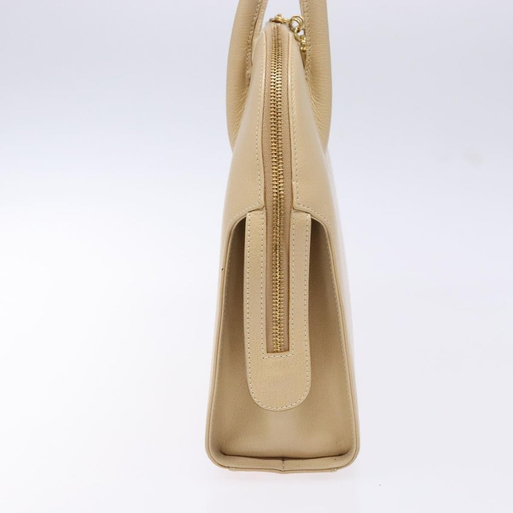 Salvatore Ferragamo Convertible Dome Gancini Leather Beige Leather Handbag (Authentic  )