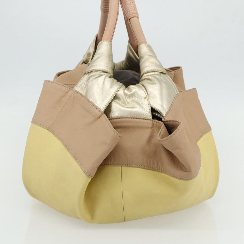 Loewe Anagram Logo Nappa Aire Hand Bag Leather Yellow Leather Handbag ( )