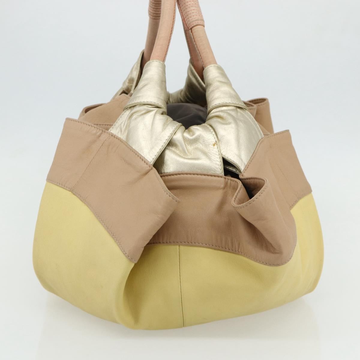 Loewe Anagram Logo Nappa Aire Hand Bag Leather Yellow Leather Handbag ( )
