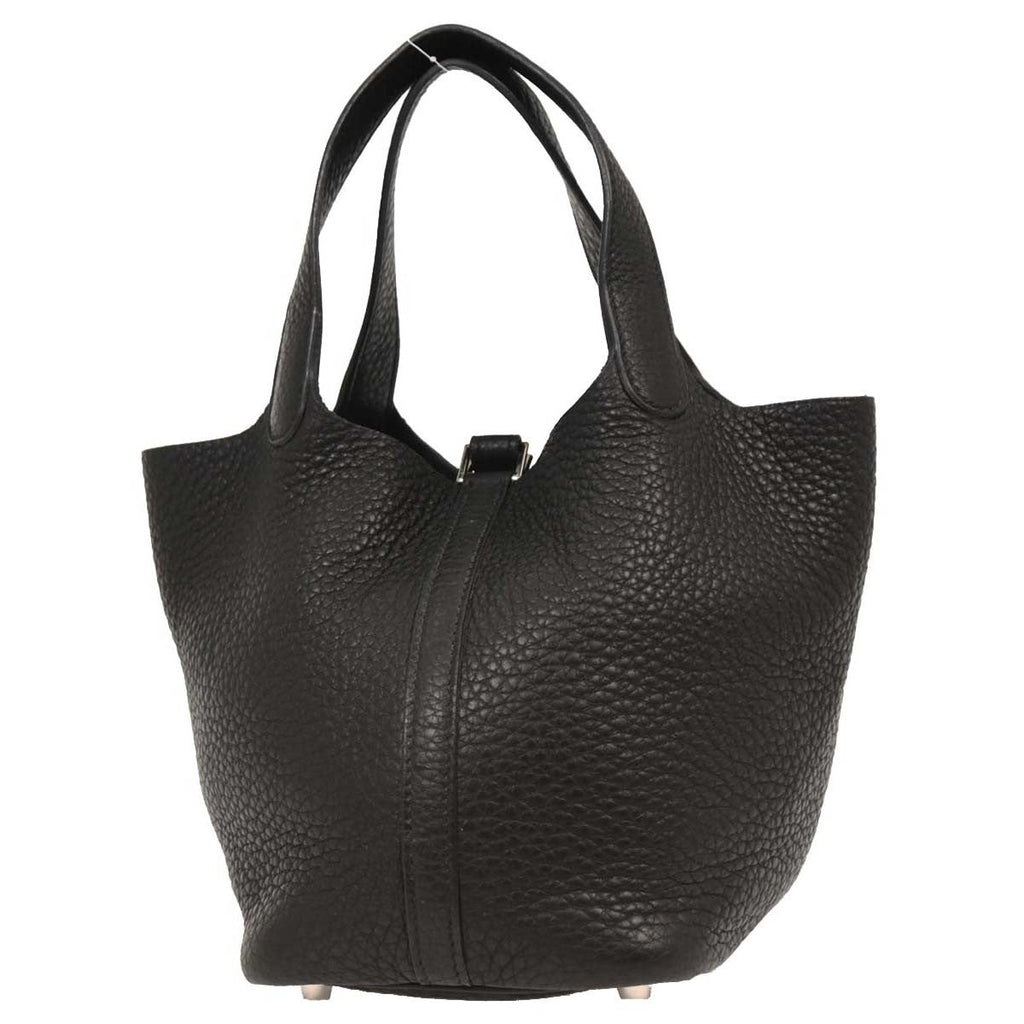 Hermes Picotin Lock Bag Clemence Black Leather Handbag (Authentic  )