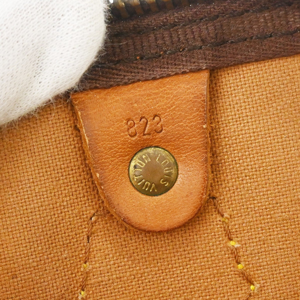 Louis Vuitton Speedy Handbag Monogram Canvas Brown Canvas Handbag ( )