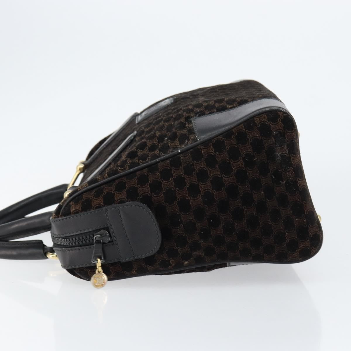 Celine Vintage Macadam Handbag C Macadam Suede Black Suede Handbag (Authentic  )