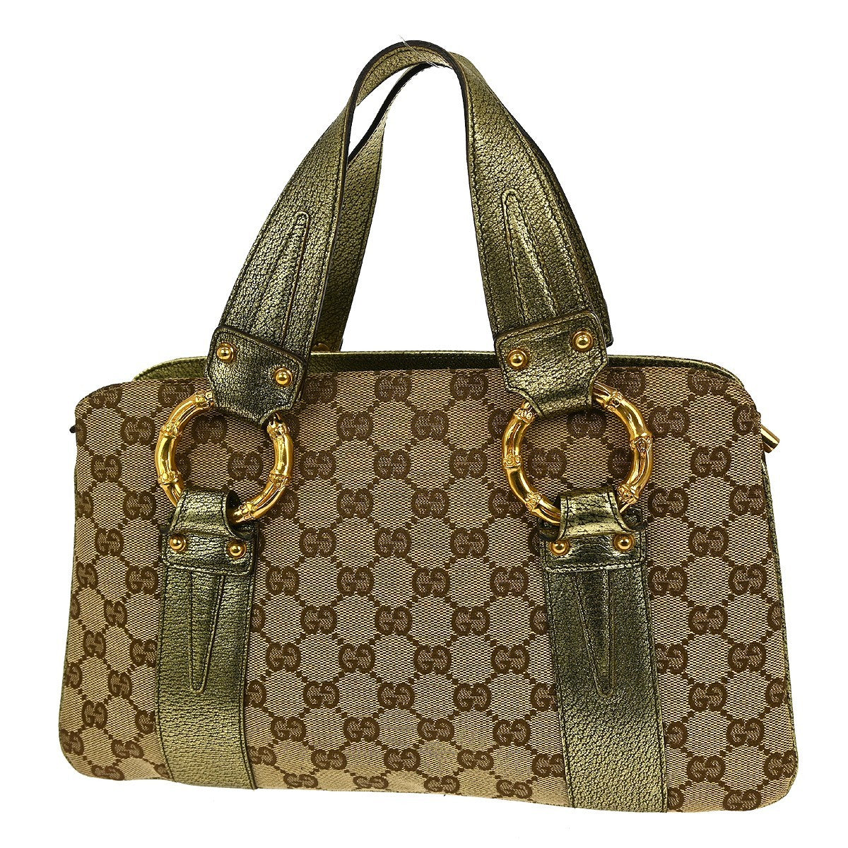 Gucci Belted Bucket Tote Gg Canvas With Leather Beige Canvas Handbag ( )