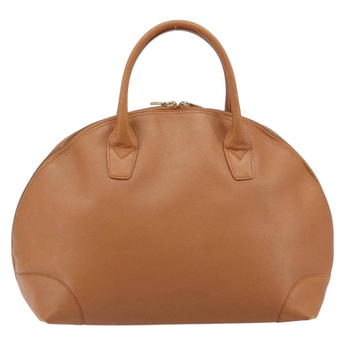MCM Vintage Handbag Leather Brown Leather Handbag (Authentic  )