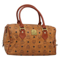 MCM Visetos Handbag Canvas And Leather Brown Pvc Handbag (Authentic  )