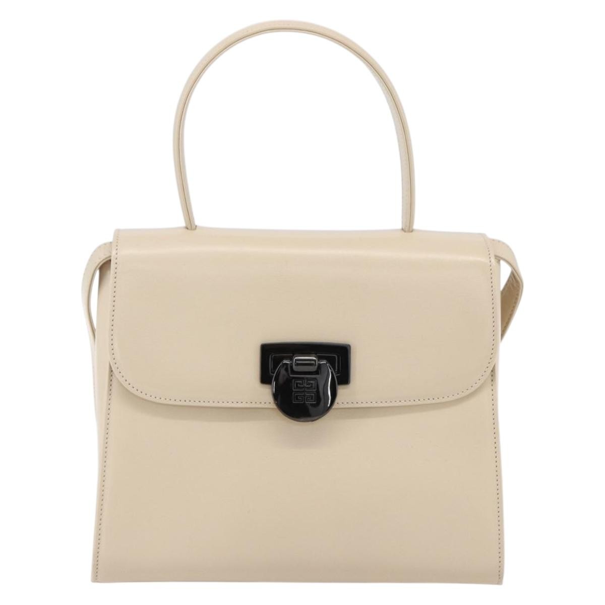 Givenchy Vintage 4G Handbag Leather Beige Leather Handbag (Authentic  )