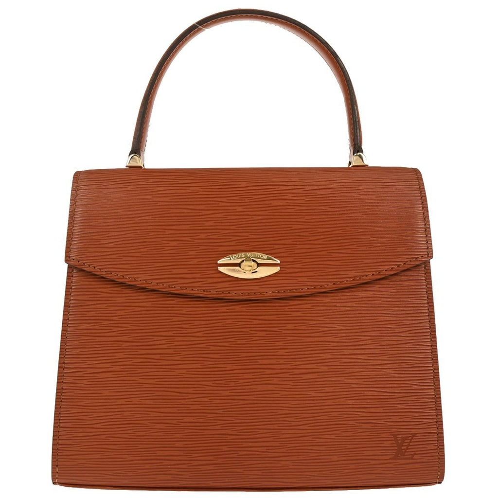Louis Vuitton Malesherbes Handbag Epi Leather Brown Leather Handbag (Authentic  )