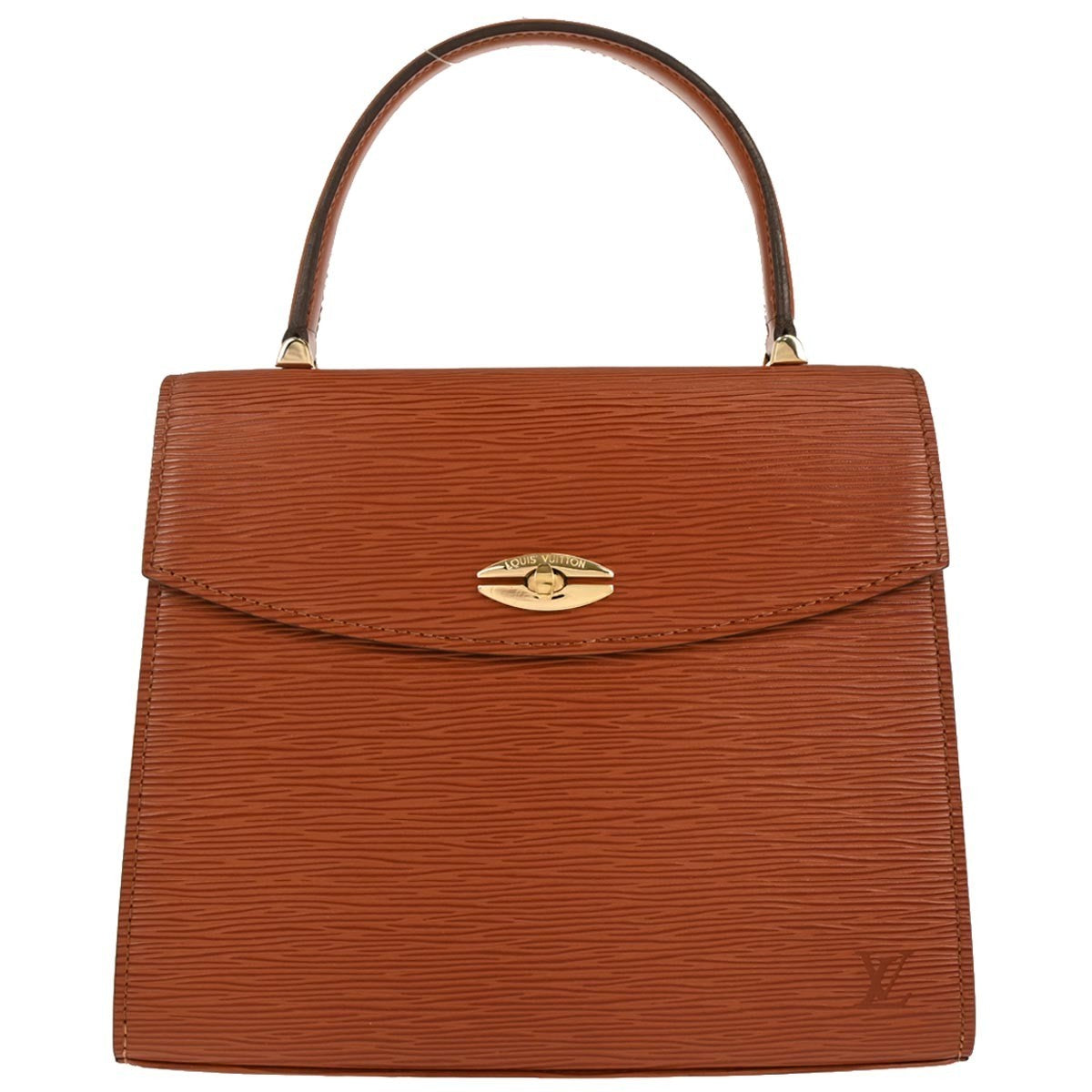 Louis Vuitton Malesherbes Handbag Epi Leather Brown Leather Handbag (Authentic  )