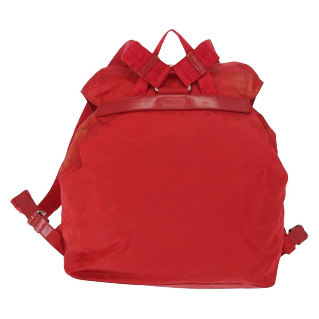 Prada Double Front Pocket Backpack Tessuto Red Nylon Backpack Bag (Authentic  )