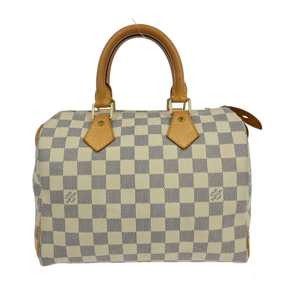 Louis Vuitton Speedy Handbag Damier White Canvas Handbag ( )