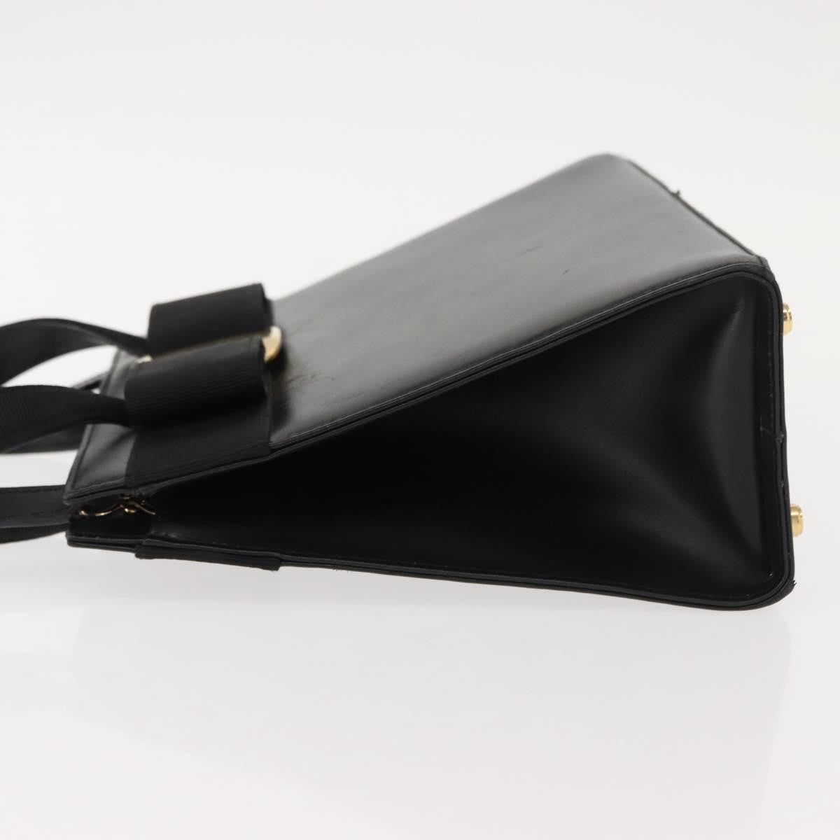 Salvatore Ferragamo Convertible Vara Bow Tote Leather Black Leather Handbag (Authentic  )