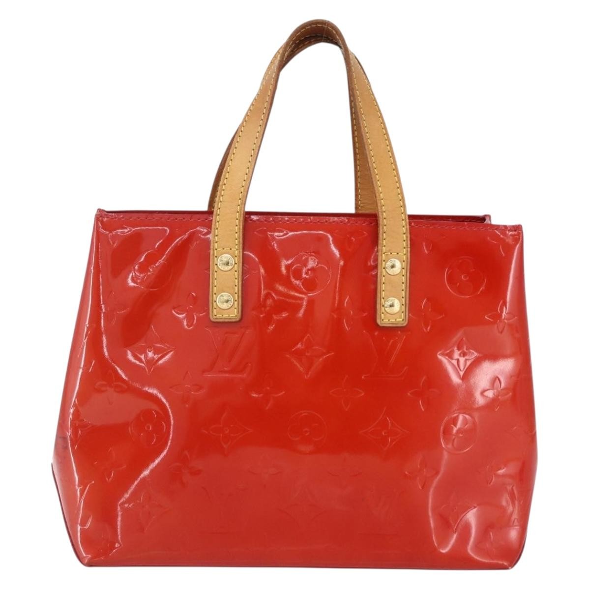 Louis Vuitton Reade Handbag Monogram Vernis Red Patent_Leather Handbag (Authentic  )