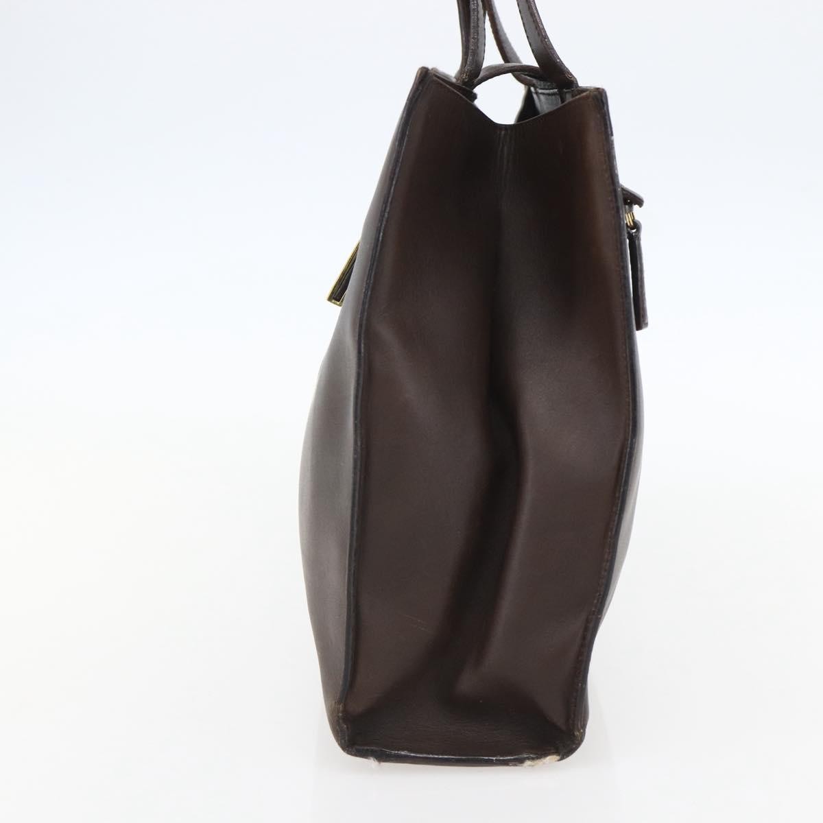 Gucci Vintage Handbag Leather Brown Leather Handbag (Authentic  )