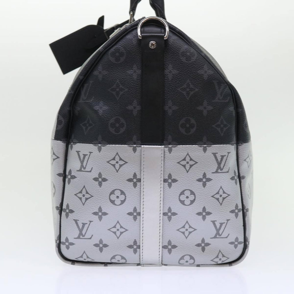 Louis Vuitton Keepall Bandouliere Bag Monogram Eclipse Split Canvas Black Canvas Bag (Authentic  )