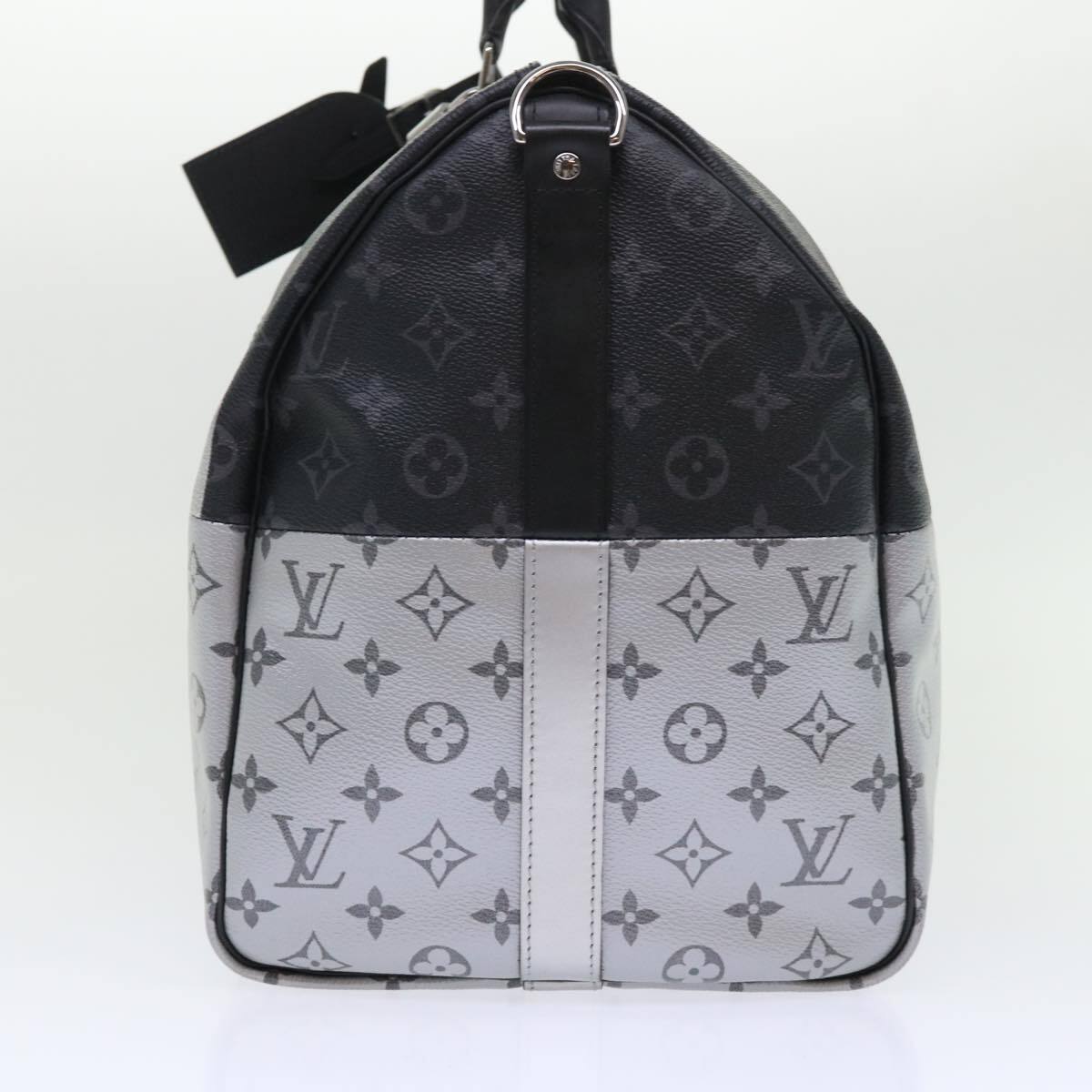 Louis Vuitton Keepall Bandouliere Bag Monogram Eclipse Split Canvas Black Canvas Bag (Authentic  )