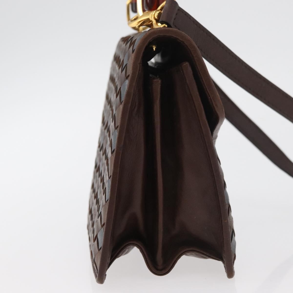 Bottega Veneta Intrecciato Handbag Leather Brown Leather Handbag ( )