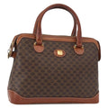 Celine Vintage Macadam Handbag Canvas And Leather Brown Canvas Handbag (Authentic  )