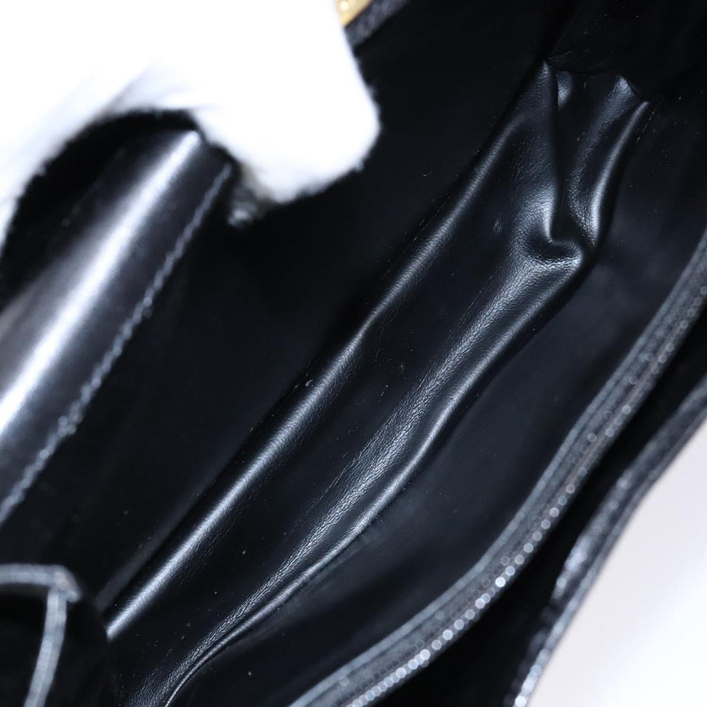 Bally Handbag Leather Black Leather Handbag (Authentic  )