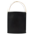 Cartier Trinity Hand Bag Leather Black Leather Handbag (Authentic  )