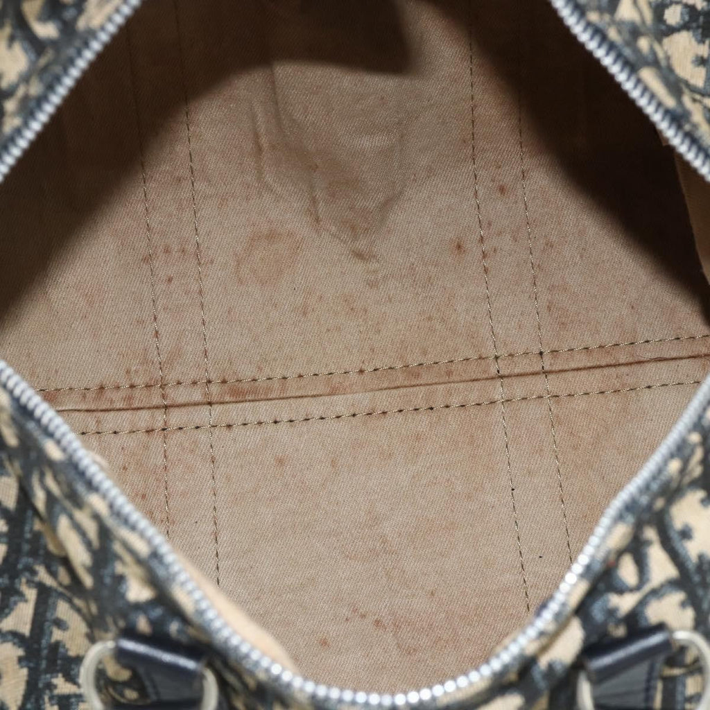 Christian Dior Vintage Trotter Boston Bag Diorissimo Canvas Navy Canvas Handbag ( )