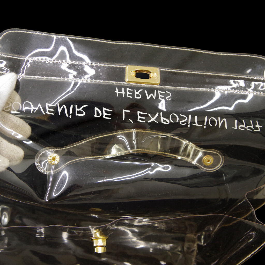Hermes Kelly Souvenir Bag Vinyl Clear Plastic Handbag (Authentic  )