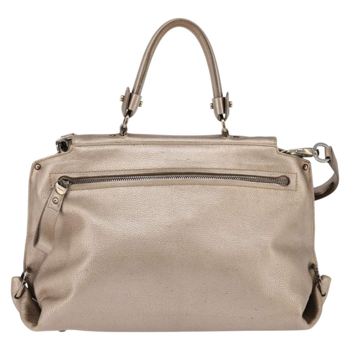 Salvatore Ferragamo Sofia Satchel Leather Beige Leather Bag (Authentic  )