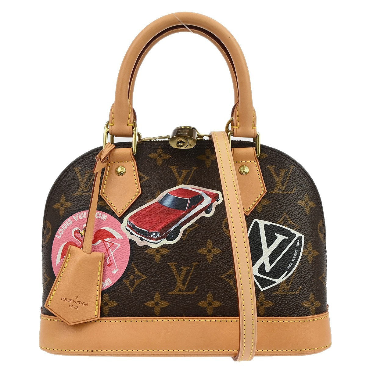 Louis Vuitton Alma Handbag Limited Edition World Tour Monogram Canvas Brown Canvas Handbag (Authentic  )