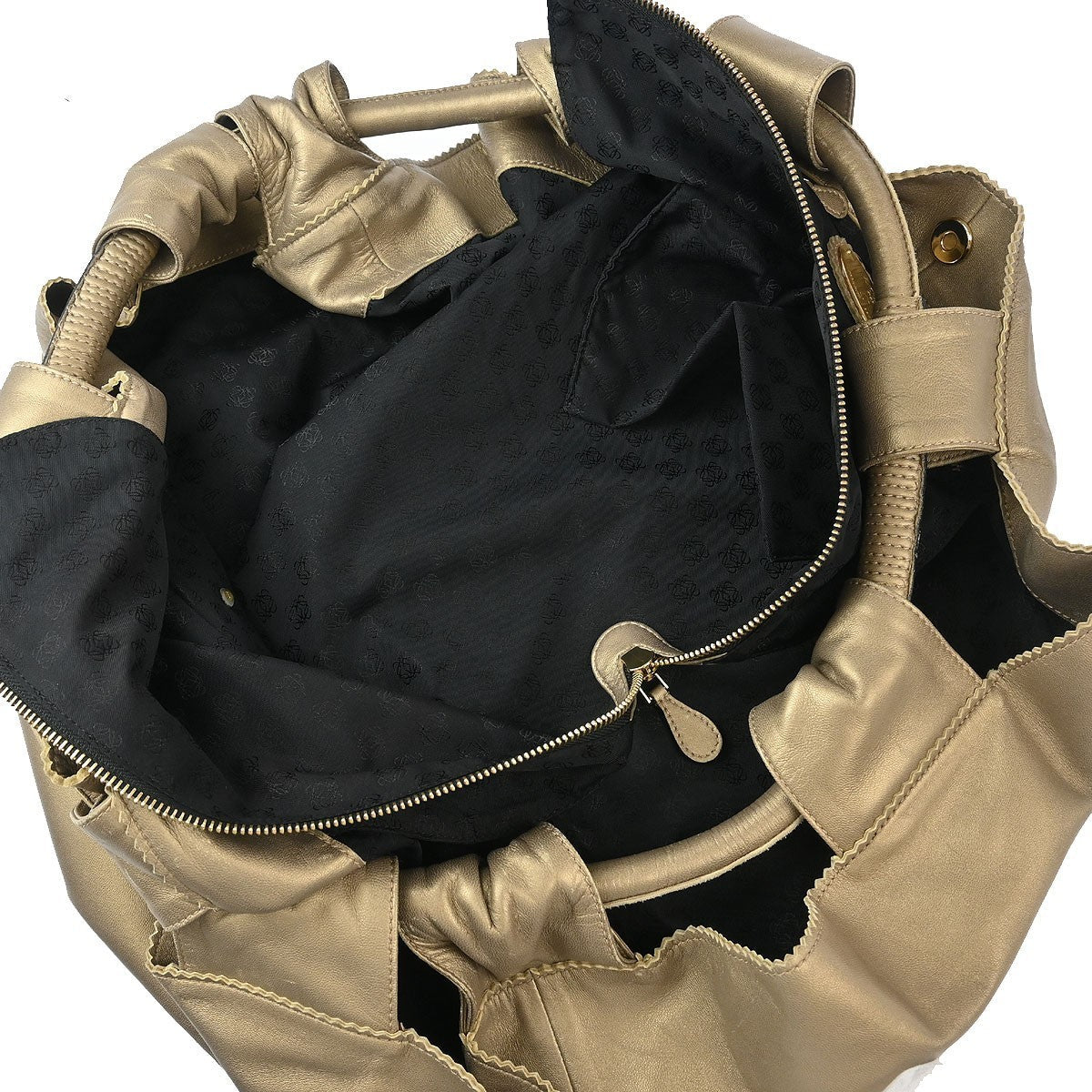 Loewe Anagram Logo Nappa Aire Hand Bag Leather Gold Leather Handbag (Authentic  )