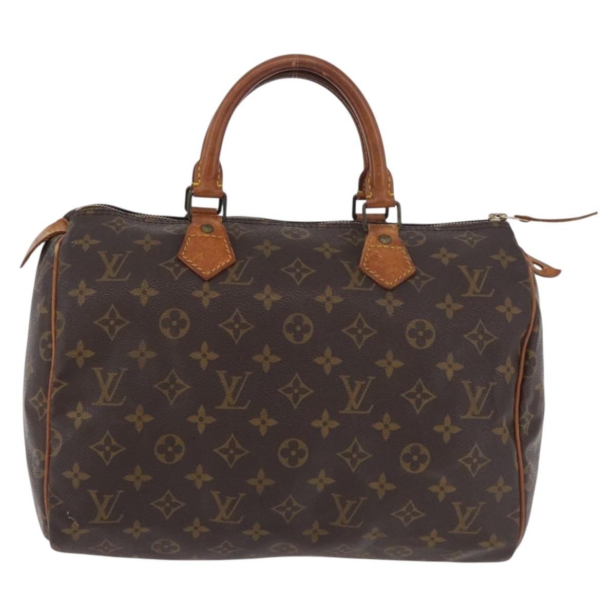 Louis Vuitton Speedy Handbag Monogram Canvas Brown Canvas Handbag ( )