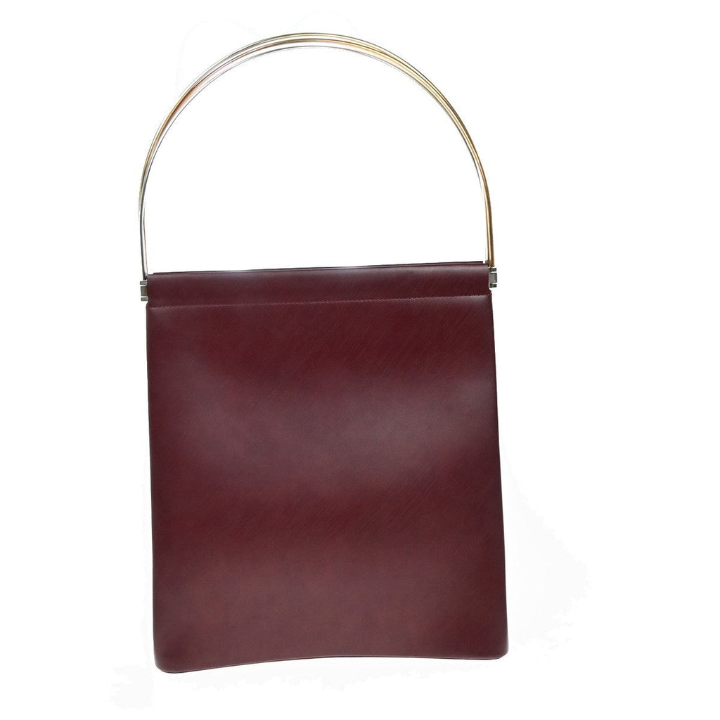 Cartier Trinity Hand Bag Leather Burgundy Leather Handbag (Authentic  )