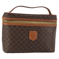 Celine Macadam Vanity Bag Canvas Brown Canvas Handbag (Authentic  )