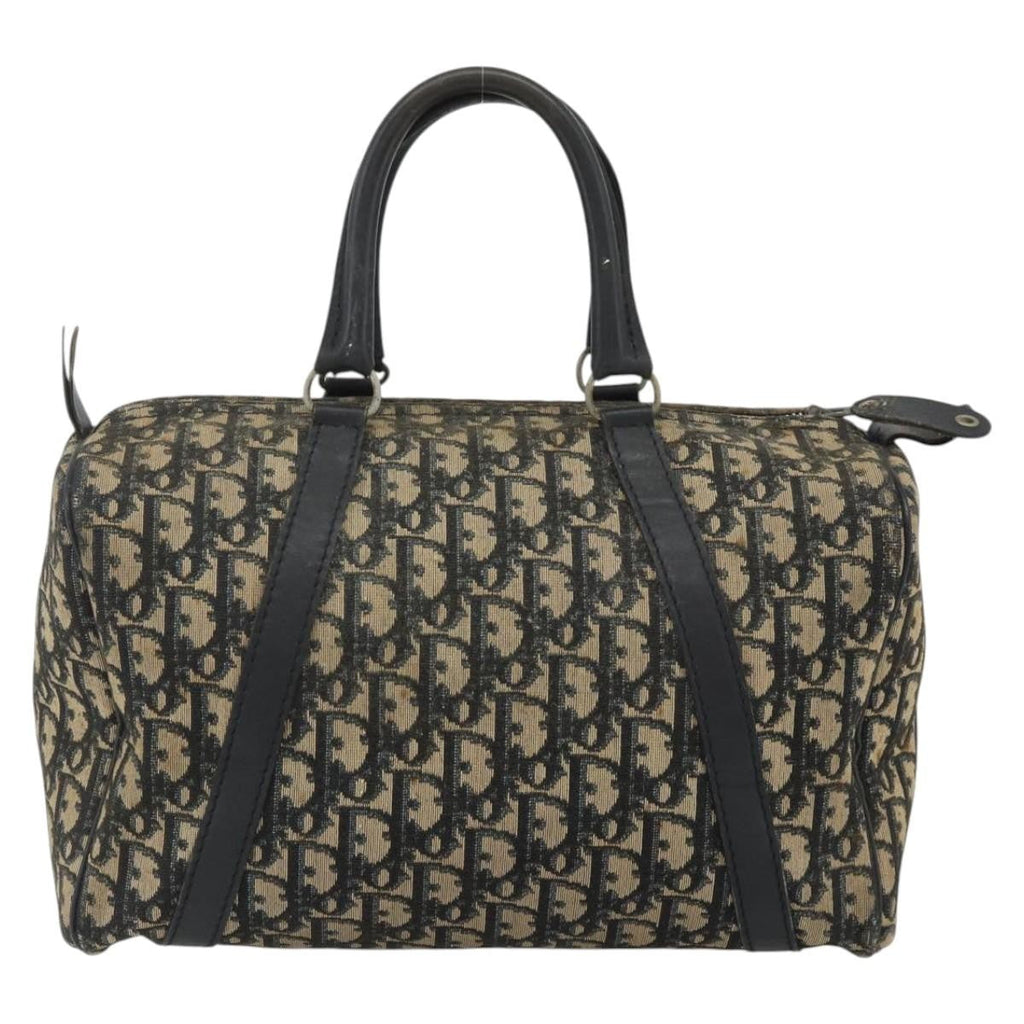 Christian Dior Vintage Trotter Boston Bag Diorissimo Canvas Navy Canvas Handbag ( )
