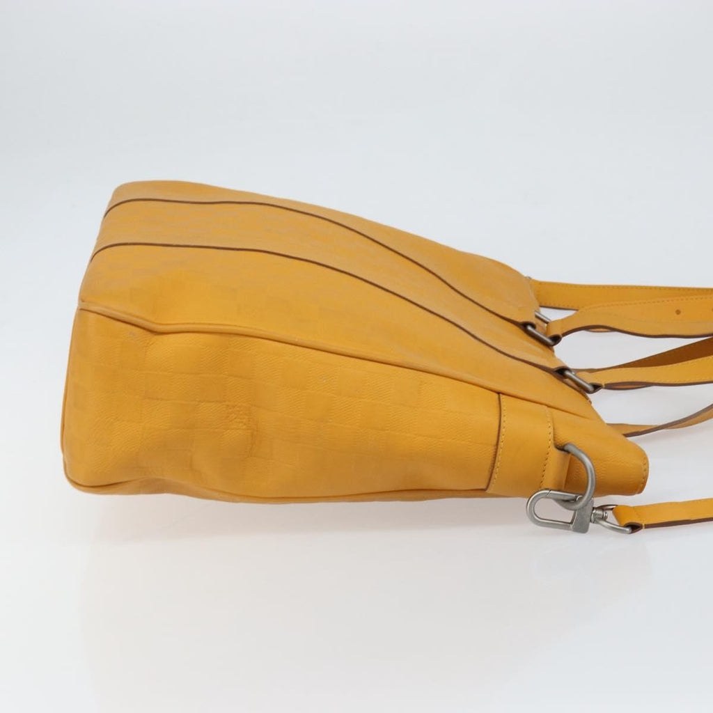 Louis Vuitton Tadao Handbag Damier Infini Leather Yellow Leather Handbag (Authentic  )