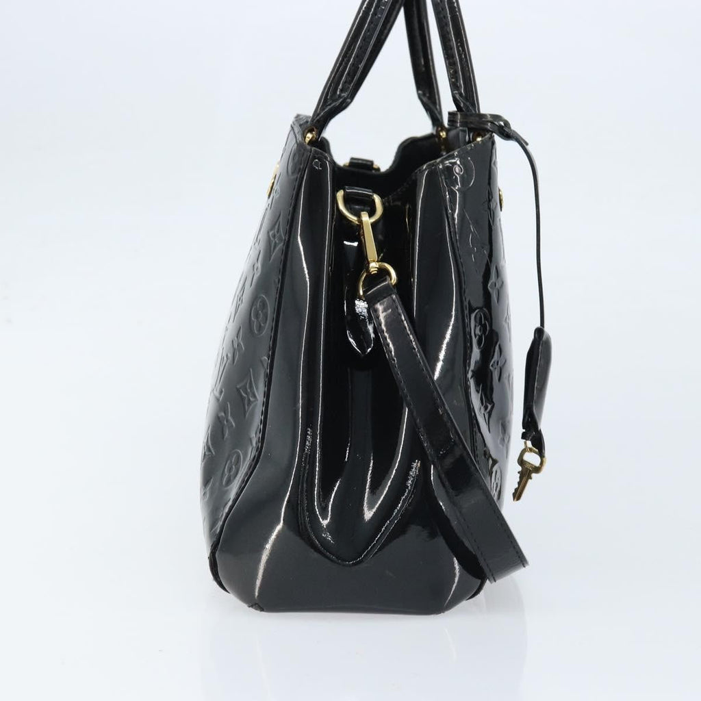Louis Vuitton Montaigne Handbag Monogram Vernis Black Patent_Leather Handbag (Authentic  )