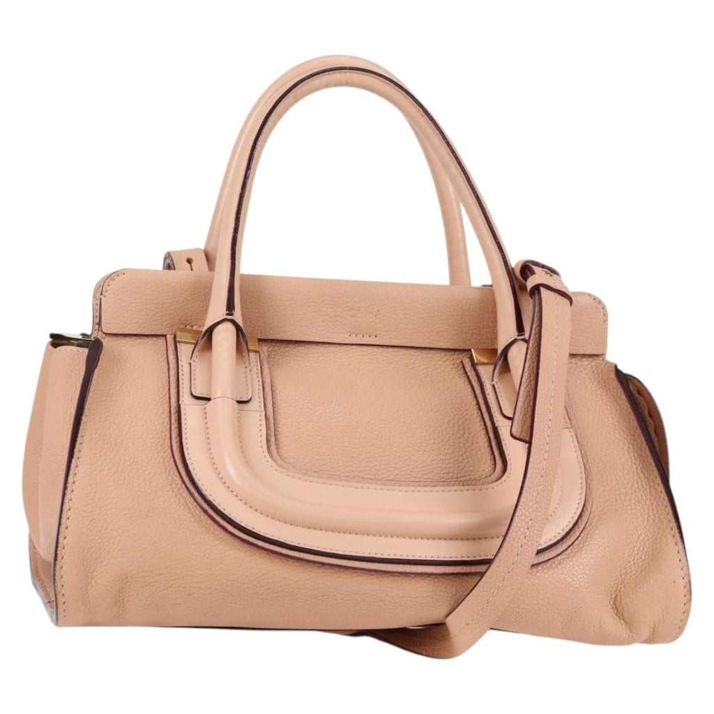 Chloe Everston Satchel Leather Beige Leather Bag (Authentic  )