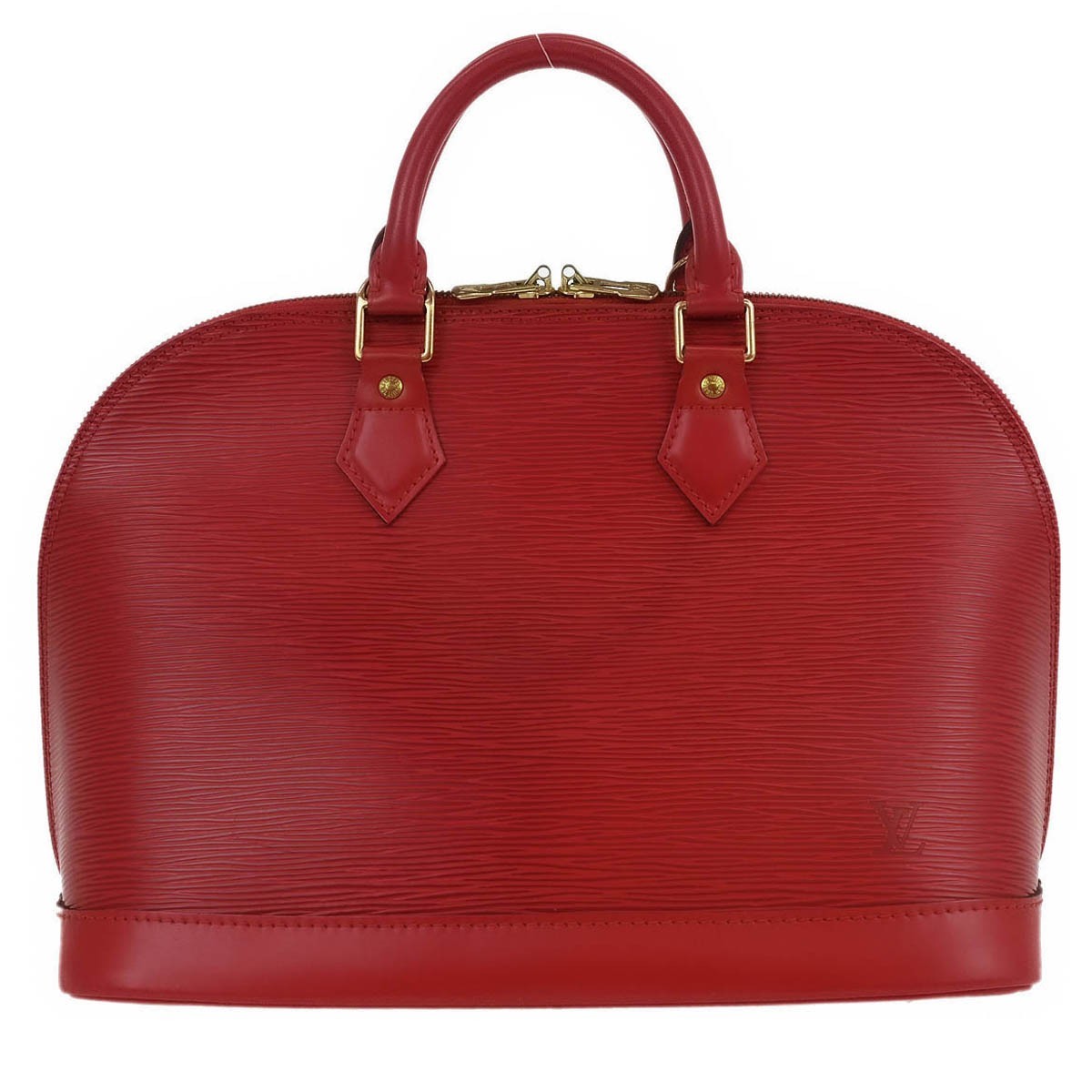 Louis Vuitton Vintage Alma Handbag Epi Leather Red Leather Handbag (Authentic  )