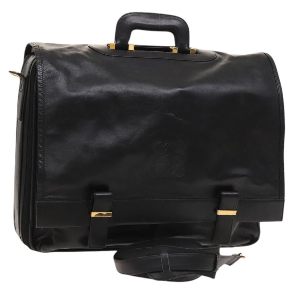 Loewe Anagram Business Leather Black Leather Briefcase Bag (Authentic  )
