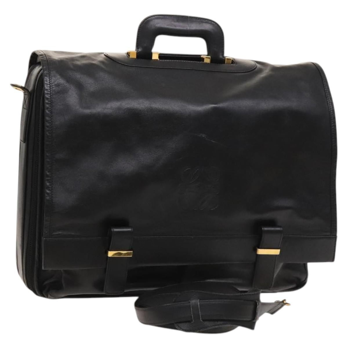 Loewe Anagram Business Leather Black Leather Briefcase Bag (Authentic  )