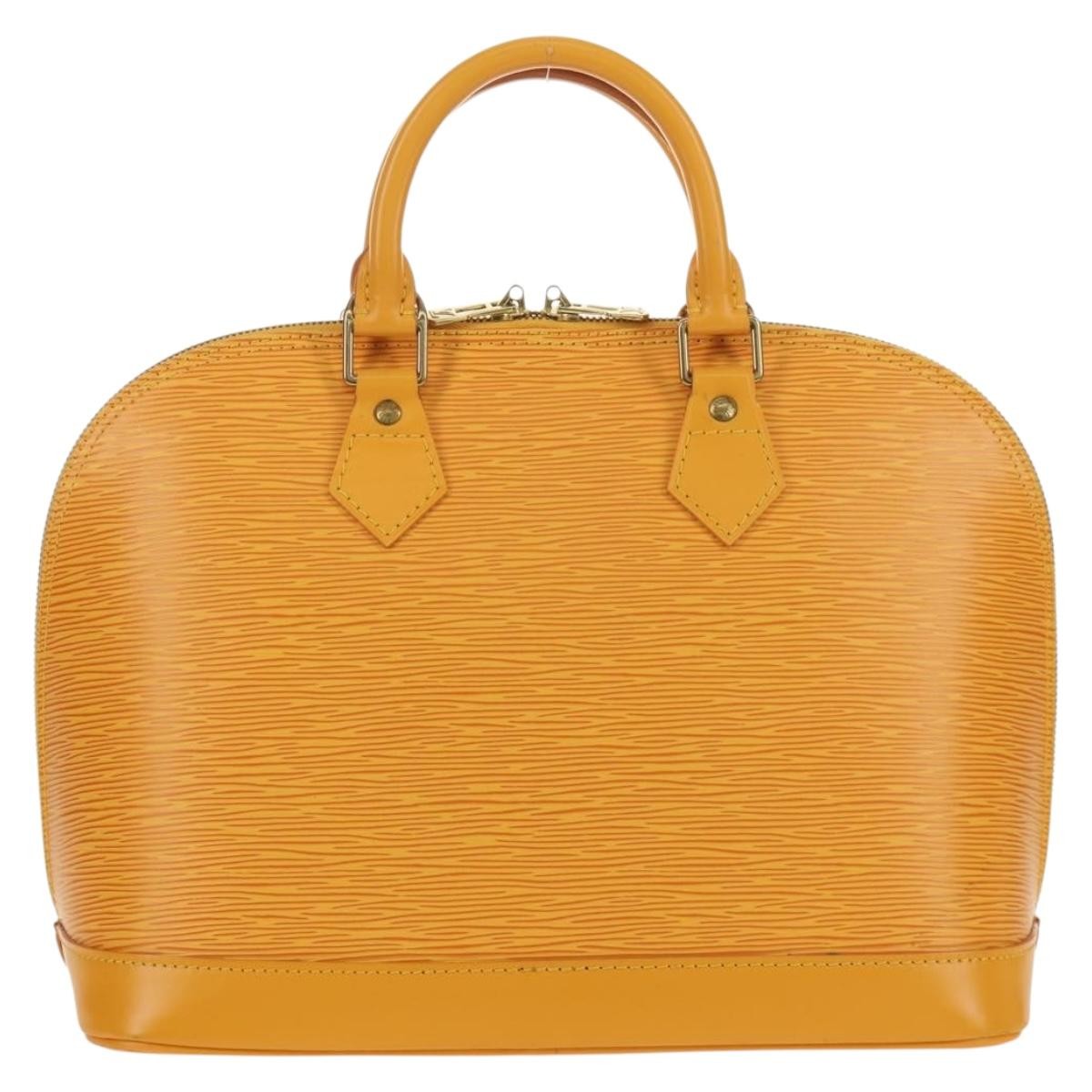 Louis Vuitton Alma Handbag Epi Leather Yellow Leather Handbag (Authentic  )
