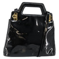 Salvatore Ferragamo Wanda Handbag Patent Leather Black Patent_Leather Handbag (Authentic  )