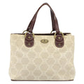 Celine Vintage Macadam Handbag Canvas And Leather Beige Canvas Handbag (Authentic  )