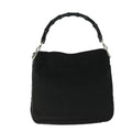 Gucci Vintage Bamboo Handle Bag Nylon Black Nylon Handbag ( )